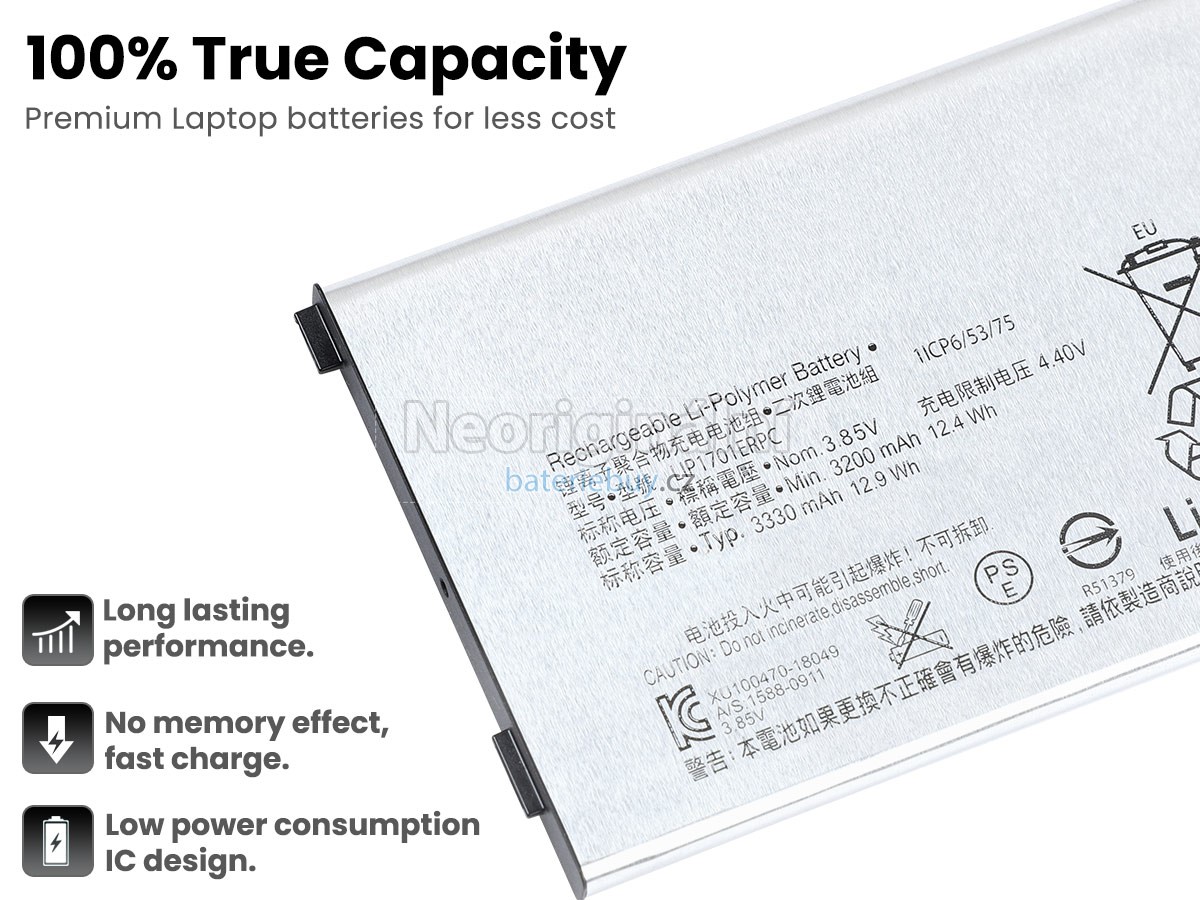 Nahrazení Sony U50063201 baterie