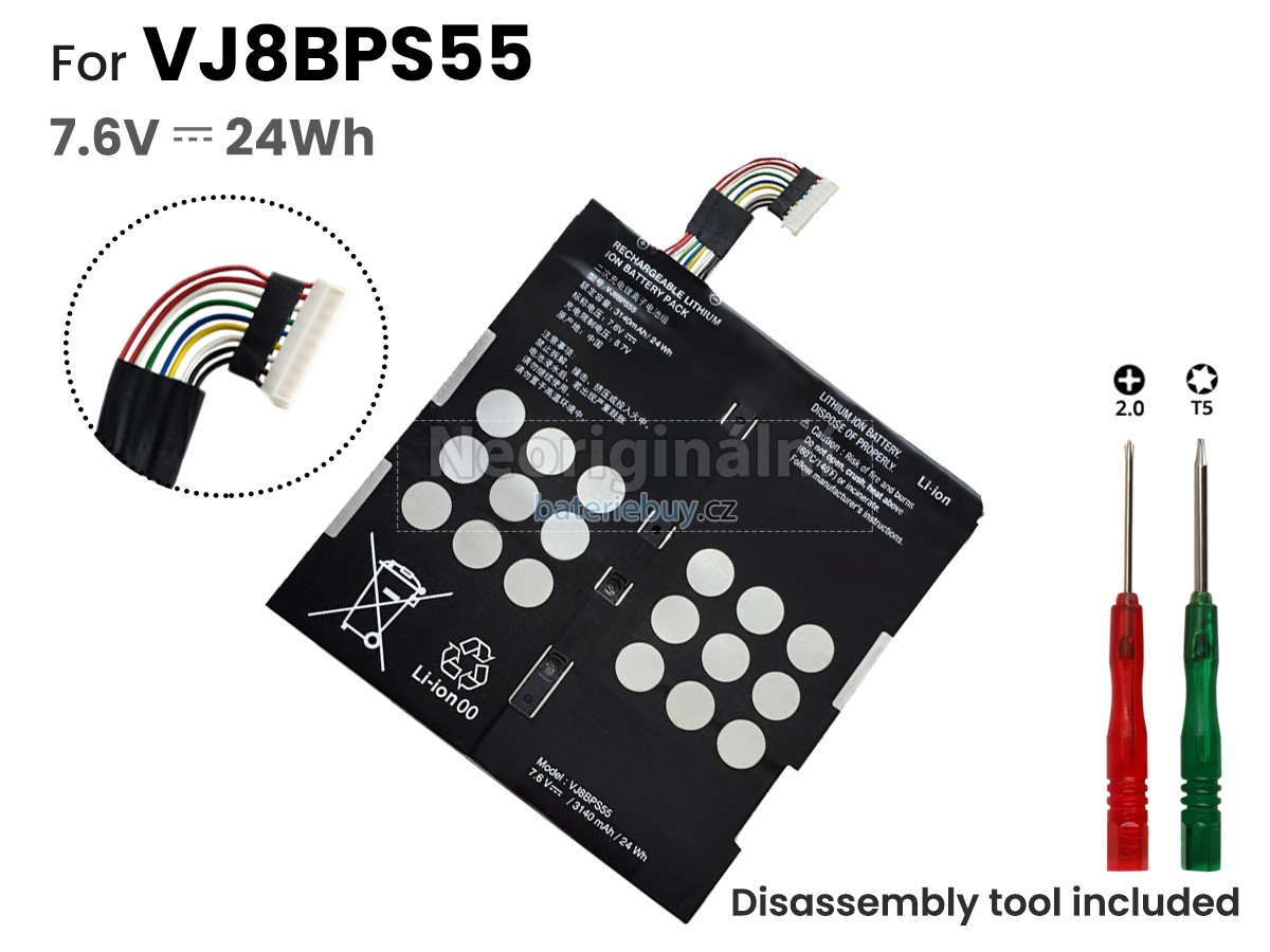 Nahrazení Sony VJ8BPS55 baterie