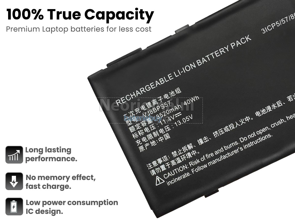 Nahrazení Sony VJ8BPS57 baterie