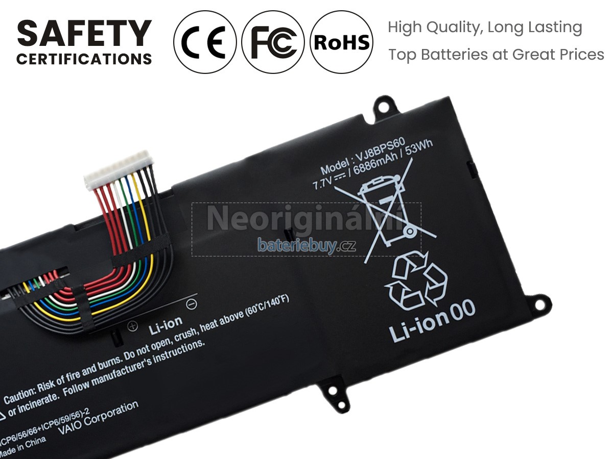 Nahrazení Sony VJ8BPS60 baterie