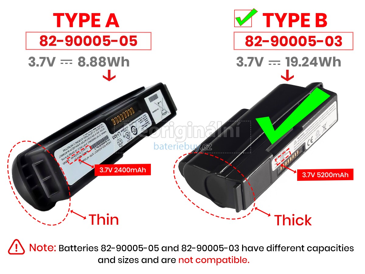 Nahrazení Symbol 55-000166-01 baterie