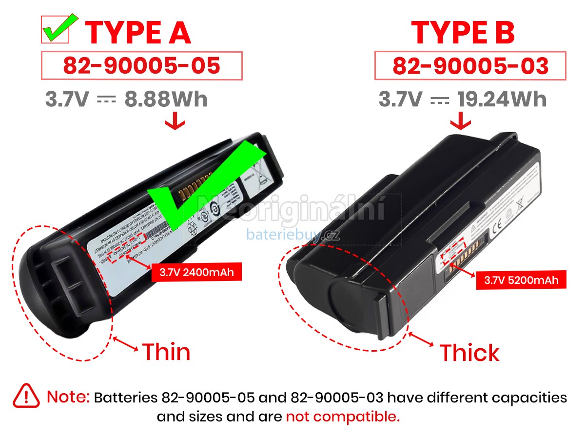 Nahrazení Symbol 55-000166-01 baterie