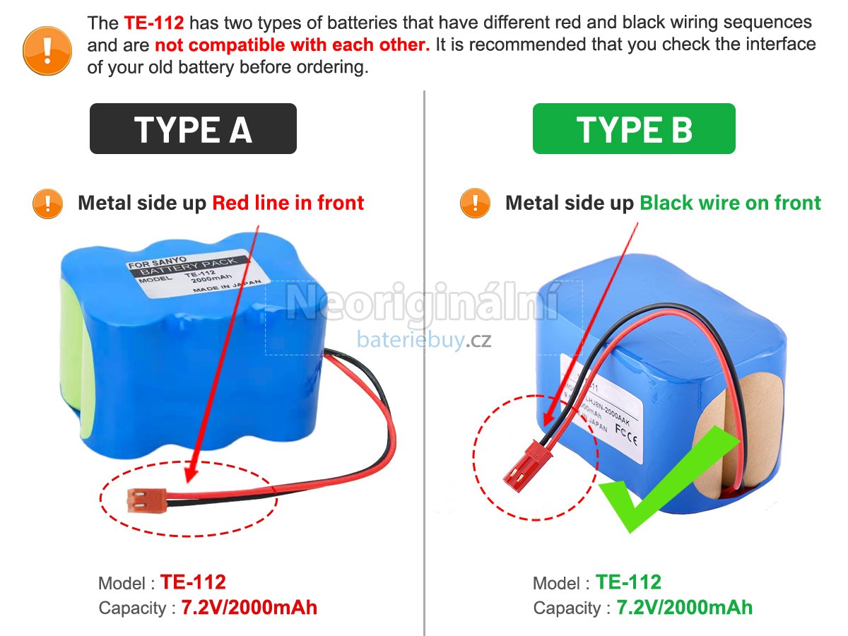 Nahrazení Terumo 6N-1200SCK baterie