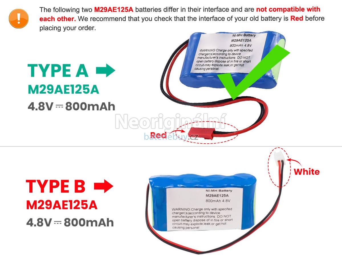 Nahrazení TPS M29AE125A baterie