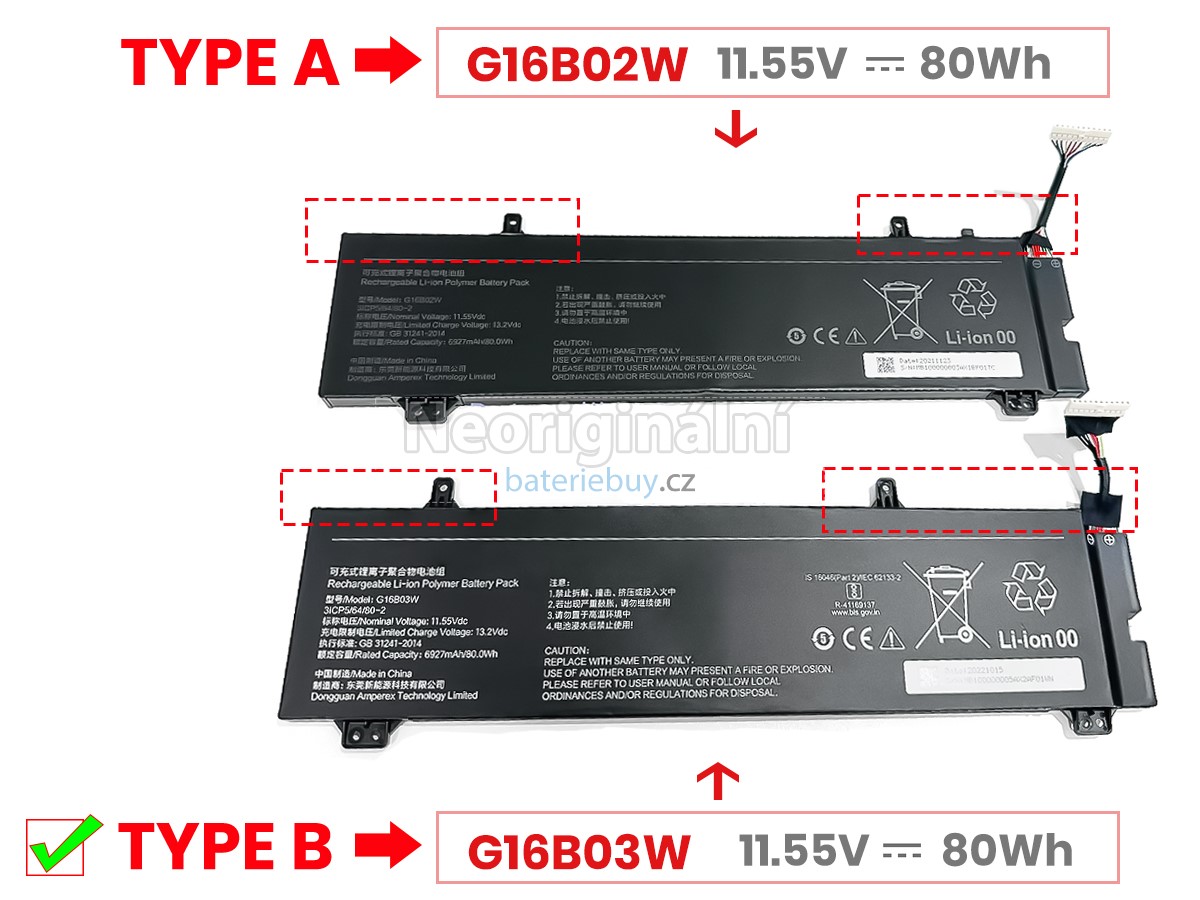 Nahrazení XiaoMi RMG2213-AI baterie